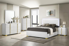 Marceline White Eastern King Bed 5 Pc Set - furniture place usa