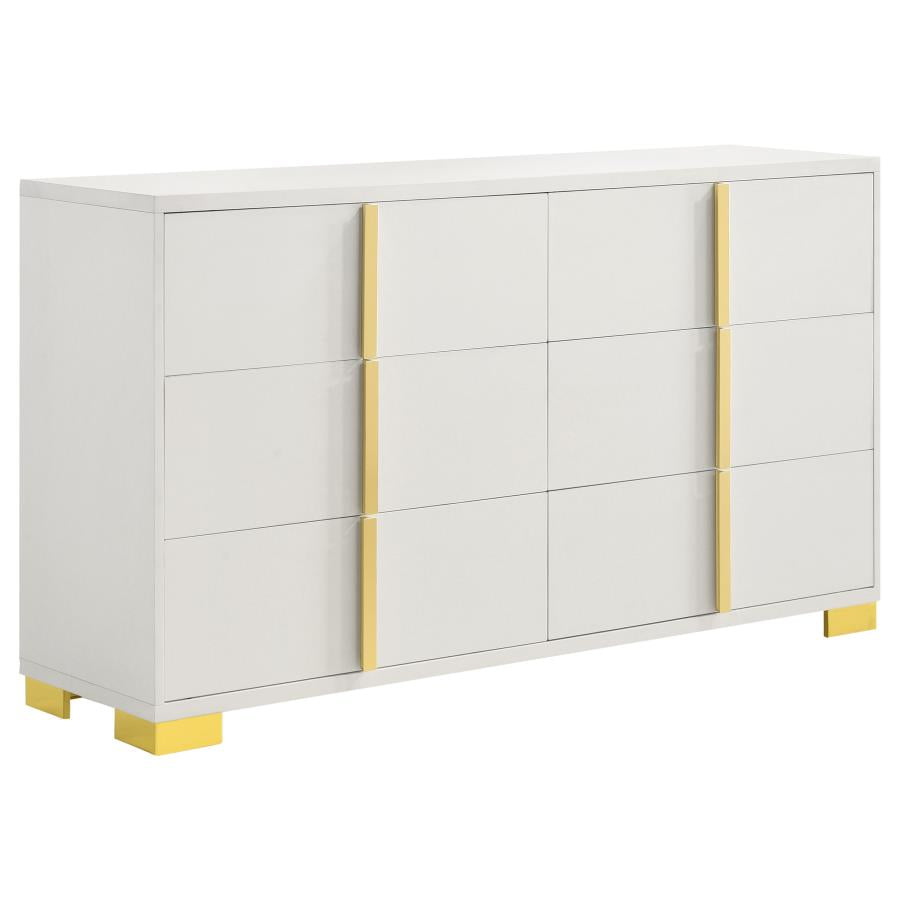 Marceline White Eastern King Bed 5 Pc Set - furniture place usa