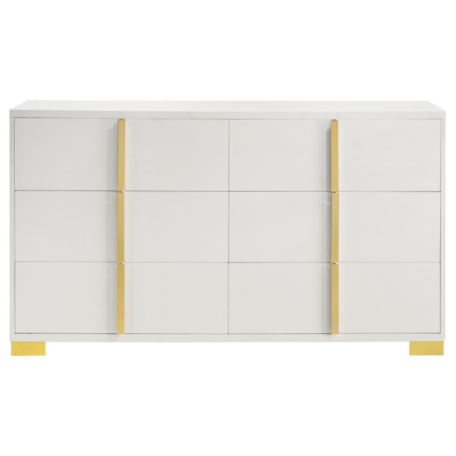 Marceline White Eastern King Bed 5 Pc Set - furniture place usa