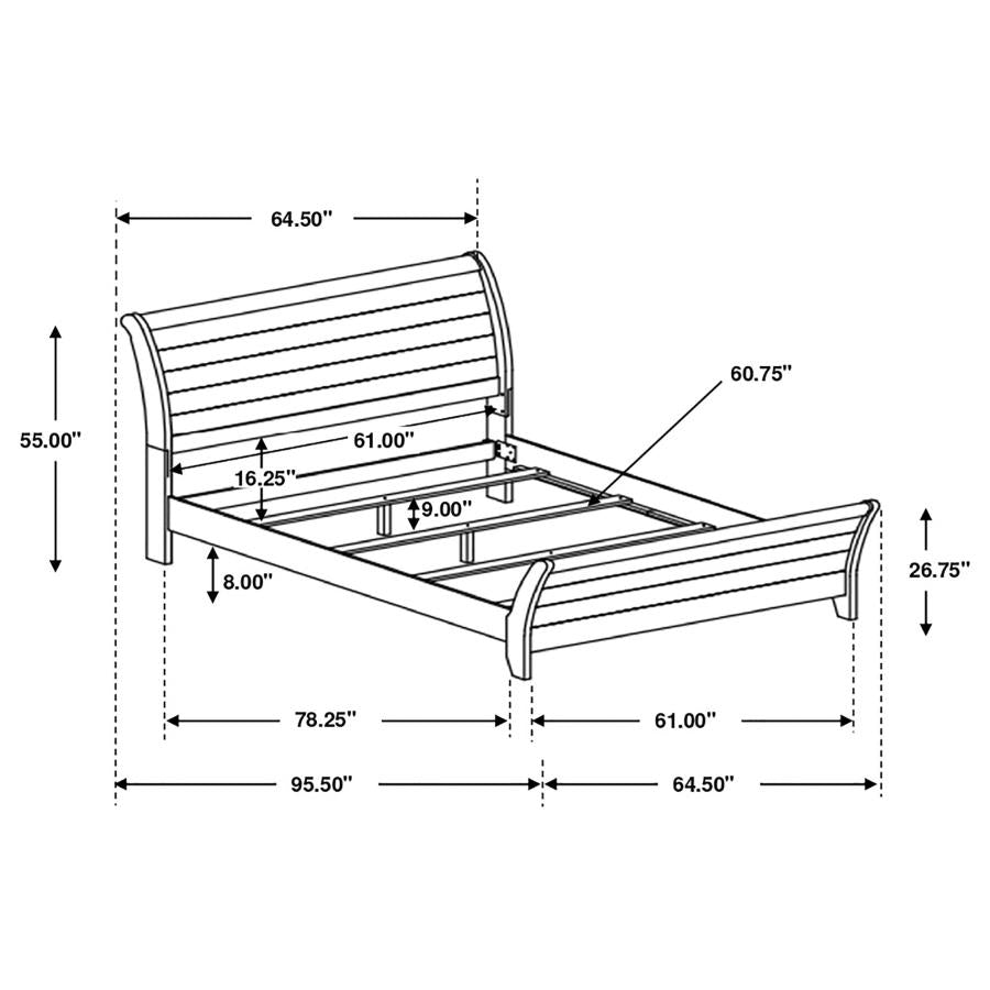 Frederick Brown Queen Bed - furniture place usa
