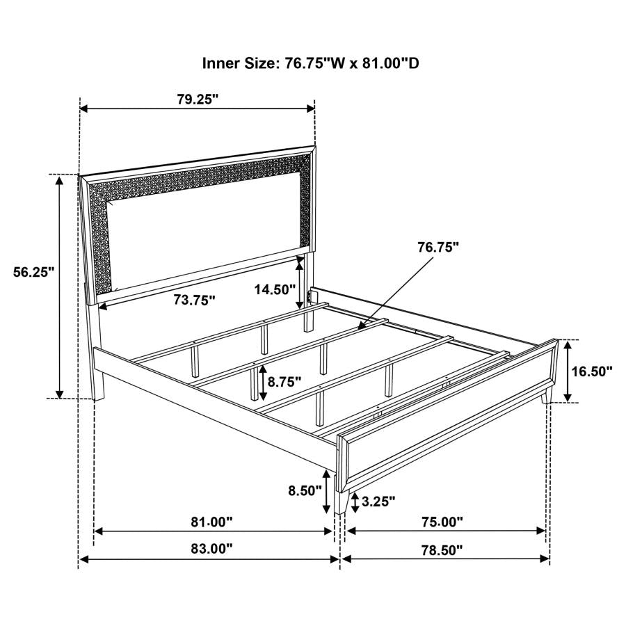 Valencia Brown Eastern King Bed - furniture place usa