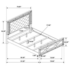 Gunnison Silver California King Bed 4 Pc Set - furniture place usa