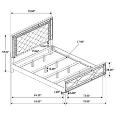 Gunnison Silver California King Bed - furniture place usa