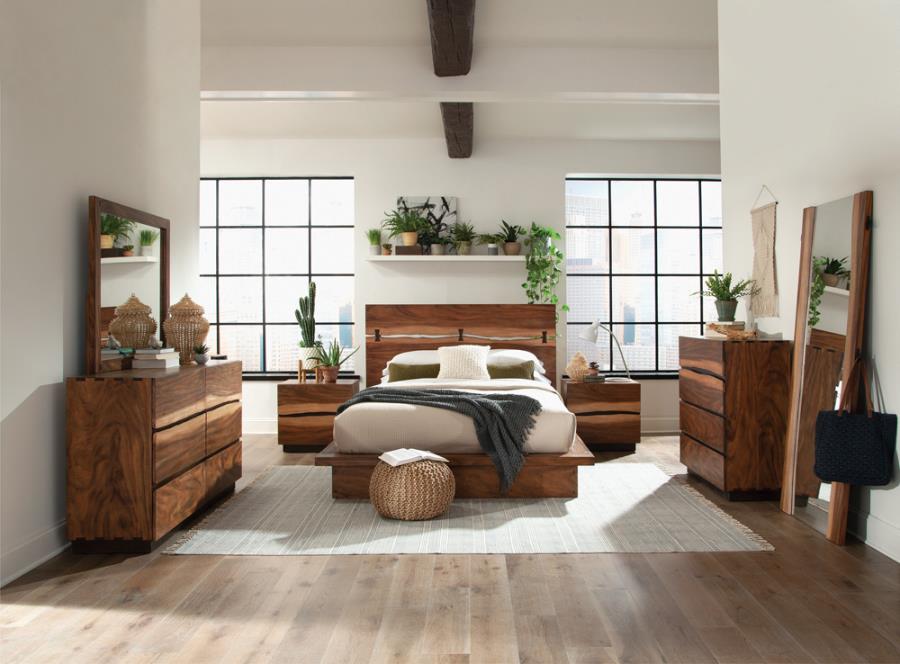 Winslow Brown Queen Bed 4 Pc Set - furniture place usa