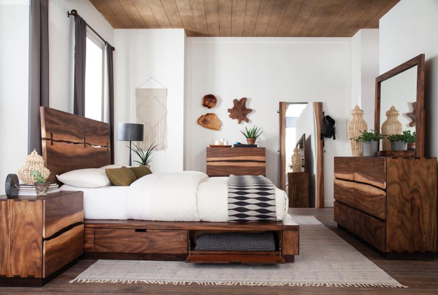 Winslow Brown Queen Storage Bed - furniture place usa
