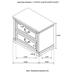 Hillcrest Ivory Nightstand - furniture place usa