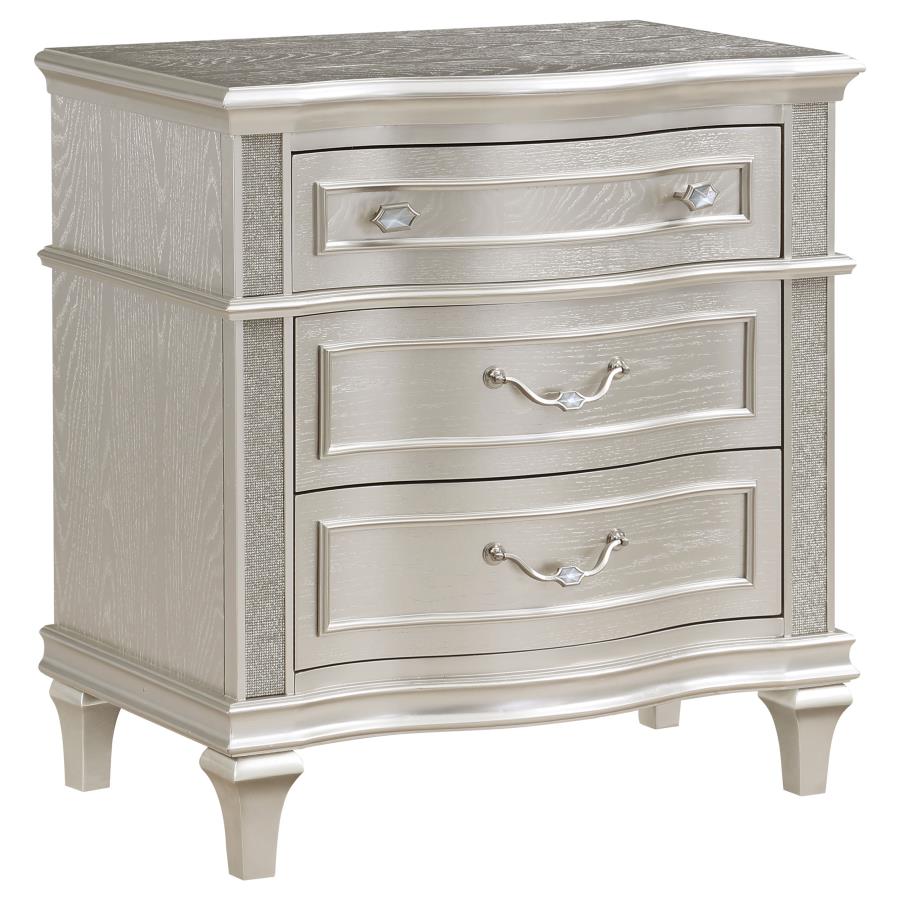 Evangeline Silver California King Bed 4 Pc Set - furniture place usa