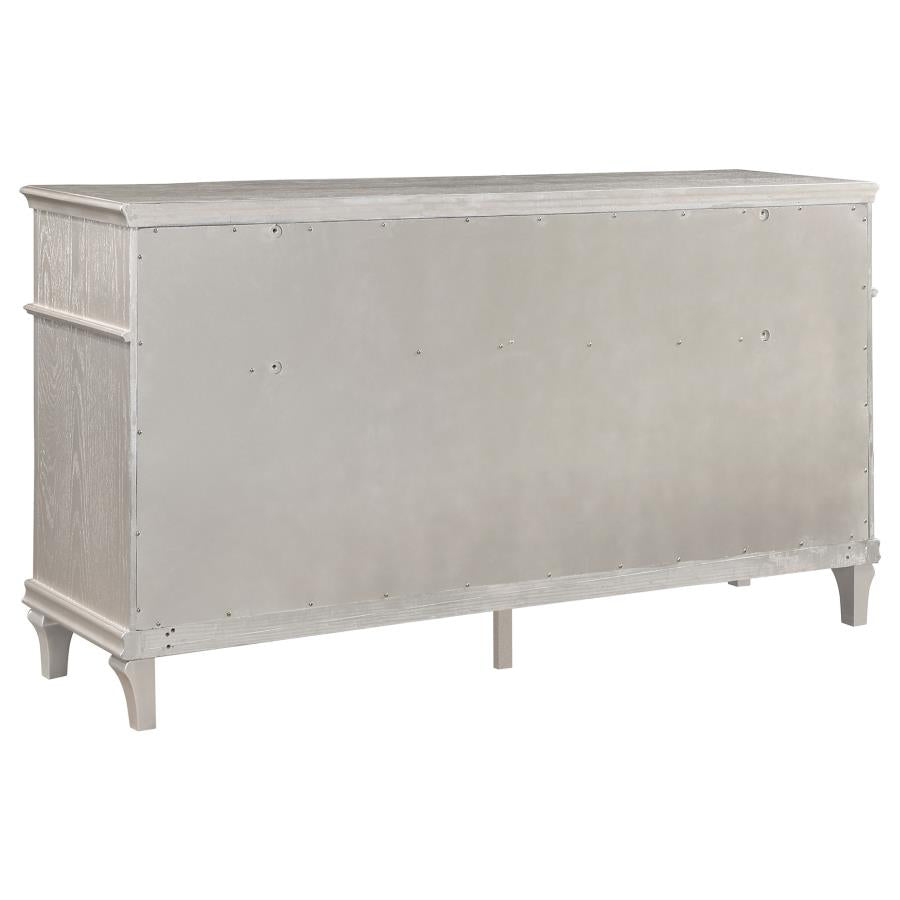 Evangeline Silver California King Bed 4 Pc Set - furniture place usa