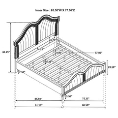 Evangeline Silver California King Bed 4 Pc Set - furniture place usa