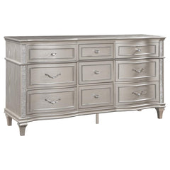 Evangeline Silver Queen Bed 4 Pc Set - furniture place usa