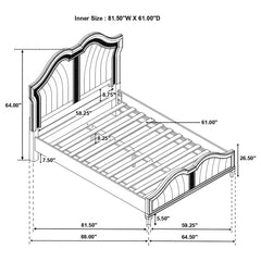 Evangeline Silver Queen Bed 4 Pc Set - furniture place usa