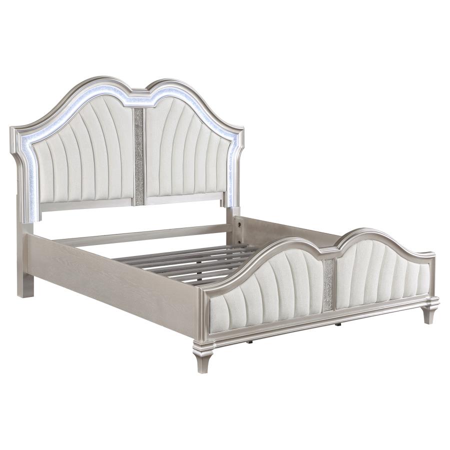 Evangeline Silver Queen Bed - furniture place usa