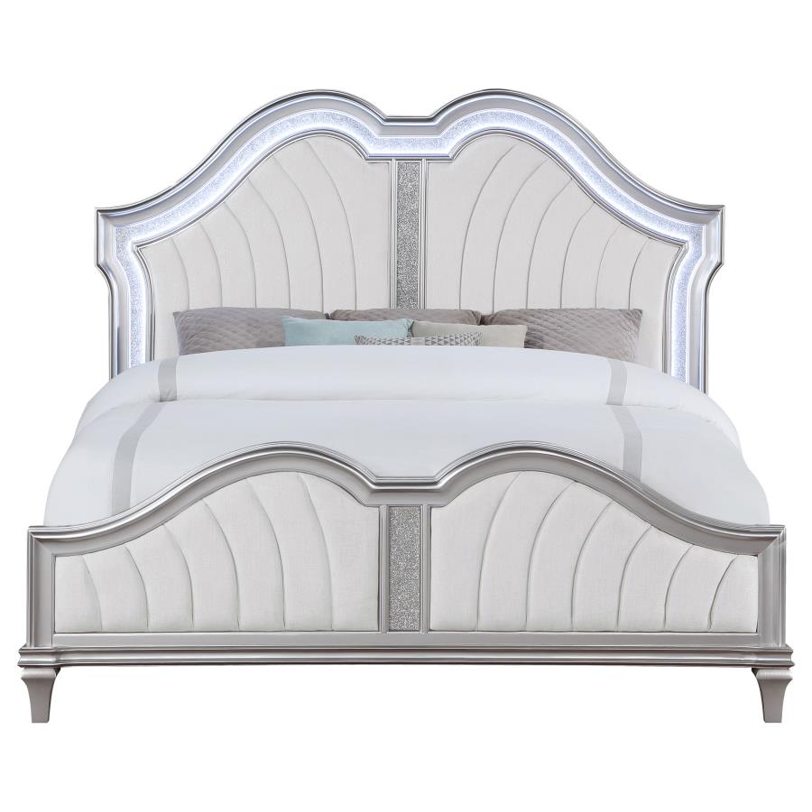 Evangeline Silver Queen Bed - furniture place usa