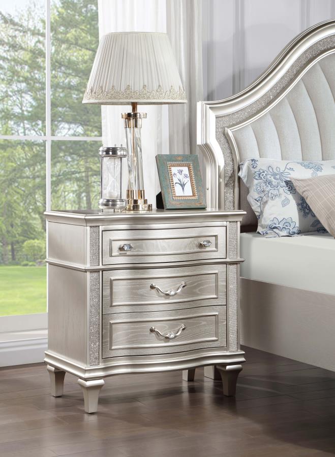 Evangeline Silver Nightstand - furniture place usa