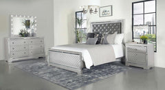 Eleanor Silver Eastern King Bed 4 Pc Set - furniture place usa