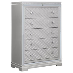 Eleanor Silver Eastern King Bed 5 Pc Set - furniture place usa
