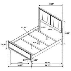 Janine Grey Queen Bed - furniture place usa