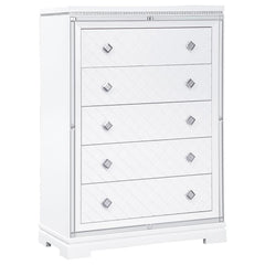 Eleanor White California King Bed 5 Pc Set - furniture place usa