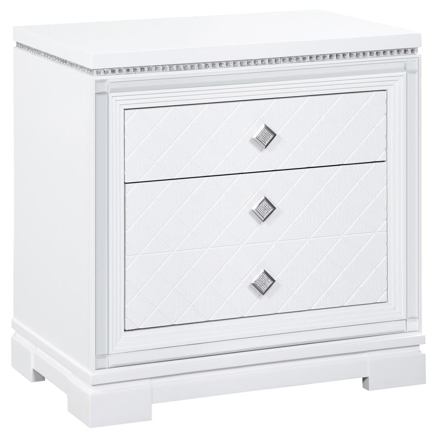 Eleanor White Queen Bed 4 Pc Set - furniture place usa