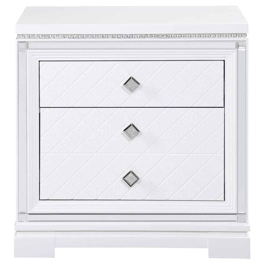 Eleanor White Queen Bed 4 Pc Set - furniture place usa