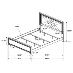 Penelope Black Eastern King Bed - furniture place usa