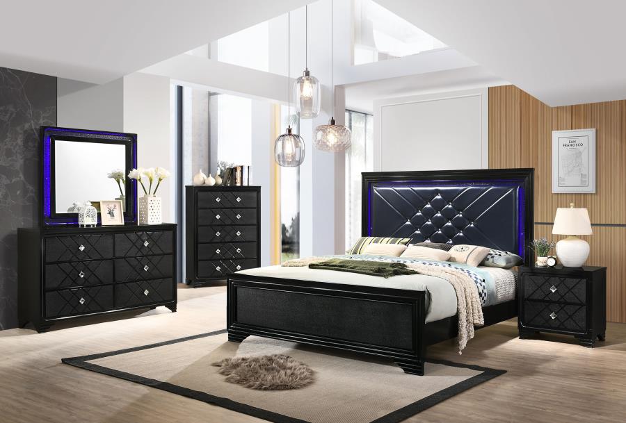 Penelope Black Chest - furniture place usa