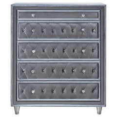 Antonella Grey California King Bed 5 Pc Set - furniture place usa