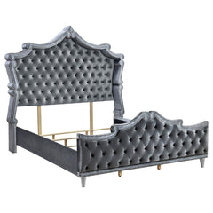 Antonella Grey Queen Bed 5 Pc Set - furniture place usa