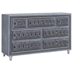 Antonella Grey Queen Bed 5 Pc Set - furniture place usa