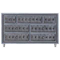 Antonella Grey Queen Bed 5 Pc Set - furniture place usa
