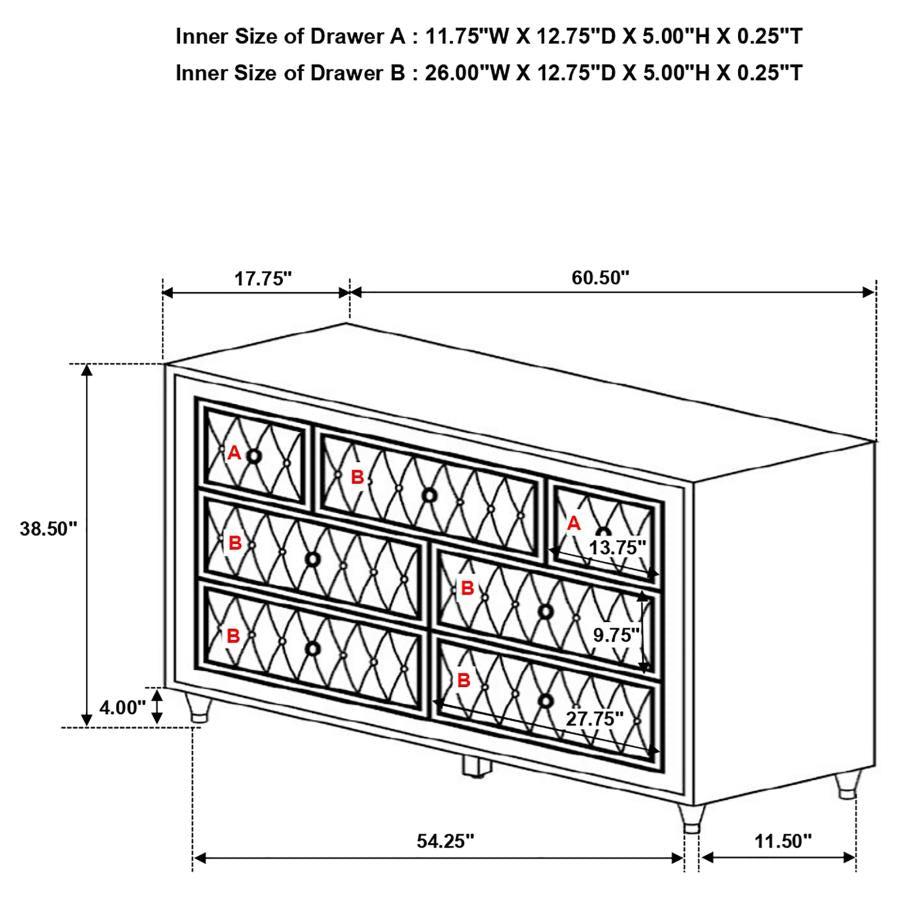 Antonella Grey Dresser - furniture place usa