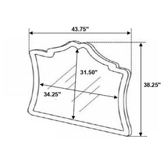 Antonella Grey Dresser Mirror - furniture place usa