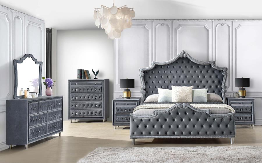 Antonella Grey Dresser Mirror - furniture place usa