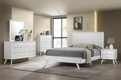 Janelle White Eastern King Bed 5 Pc Set - furniture place usa