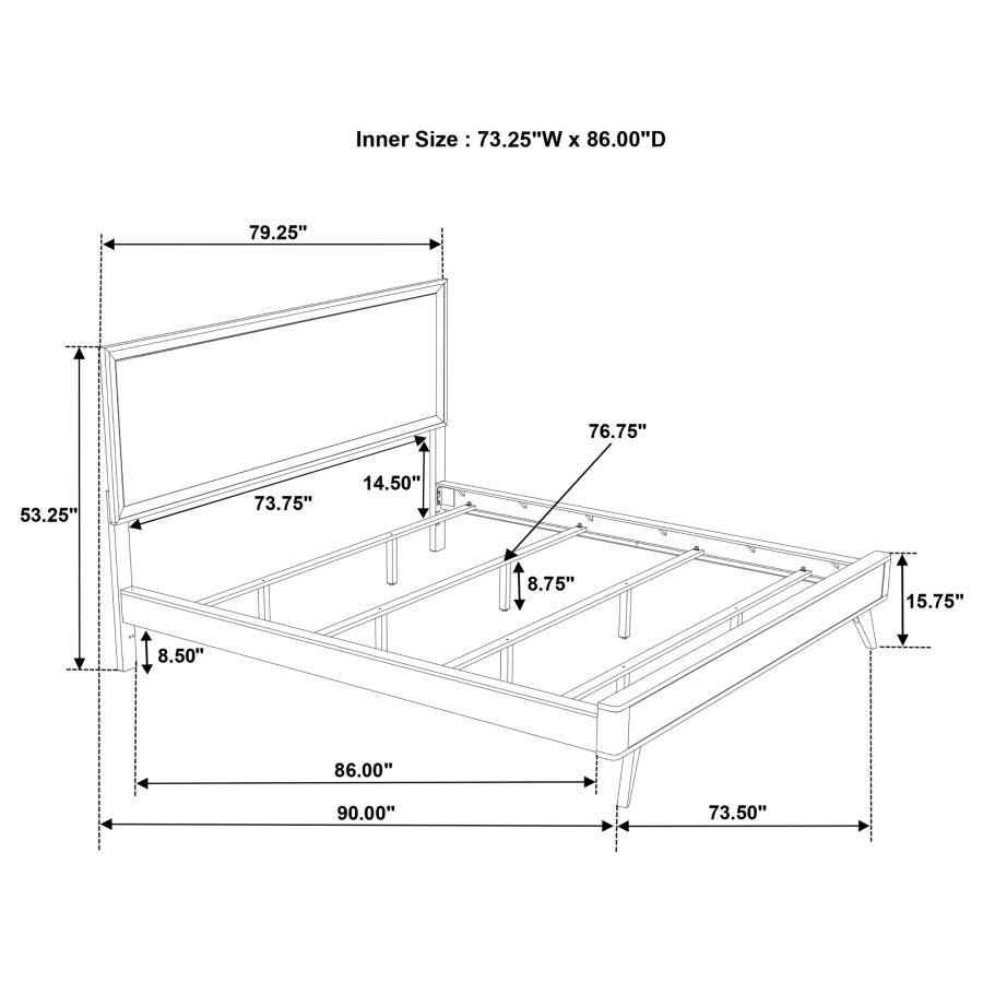 Janelle White California King Bed - furniture place usa