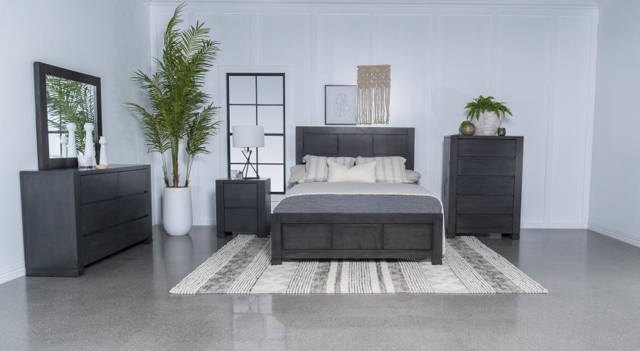Lorenzo Grey Queen Bed 5 Pc Set - furniture place usa