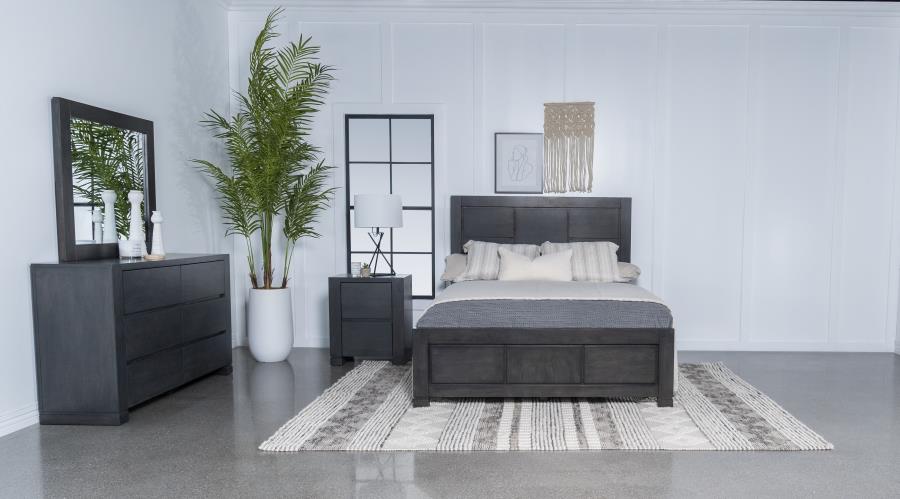 Lorenzo Grey Queen Bed 4 Pc Set - furniture place usa