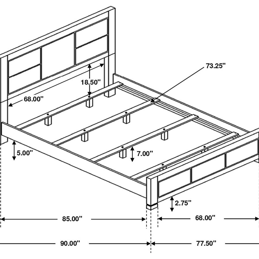 Lorenzo Grey California King Bed - furniture place usa