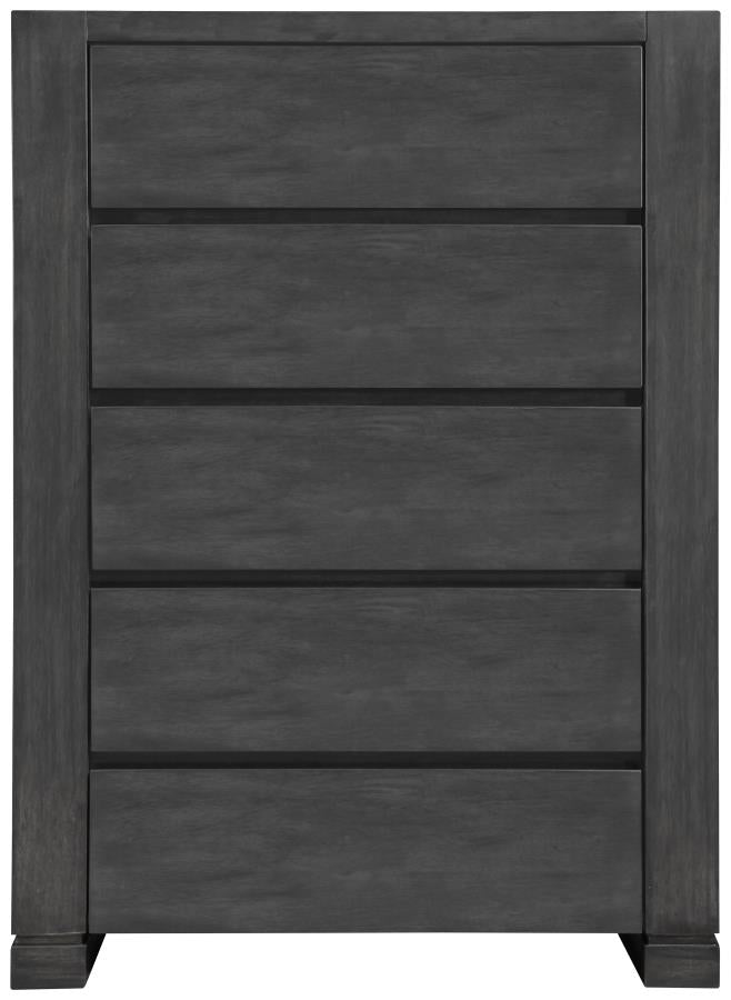 Lorenzo Grey Queen Bed 5 Pc Set - furniture place usa