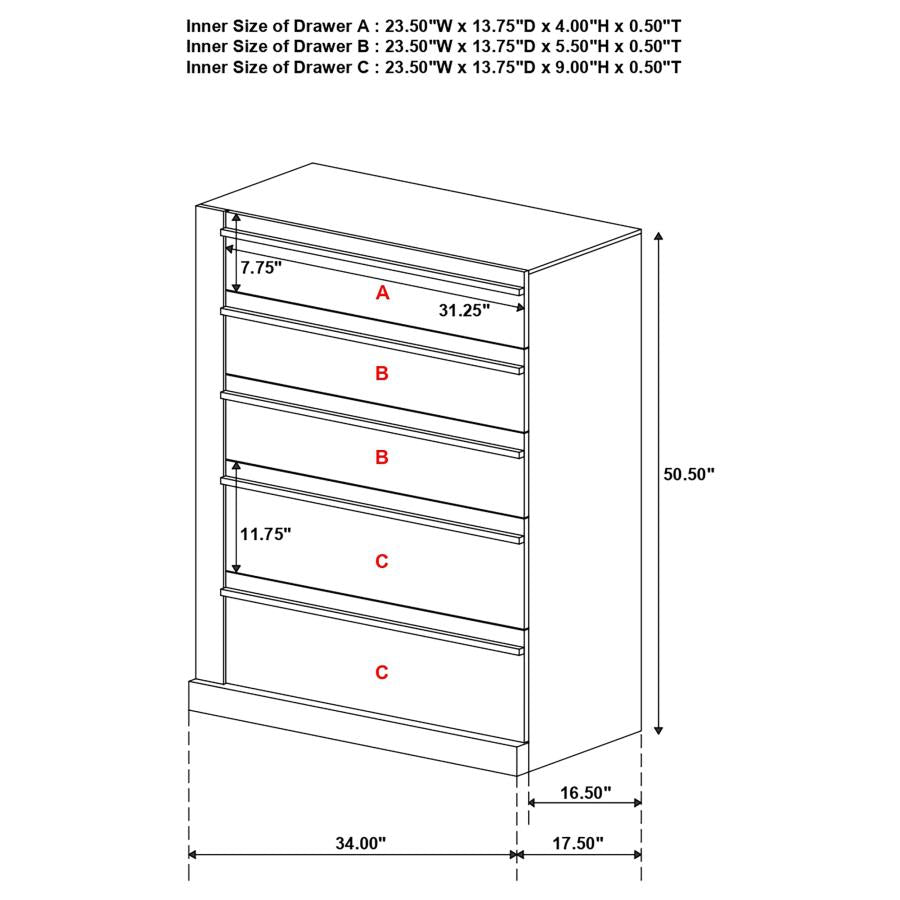 Azalia Brown Chest - furniture place usa