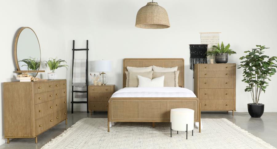 Arini Brown Eastern King Bed 4 Pc Set - furniture place usa