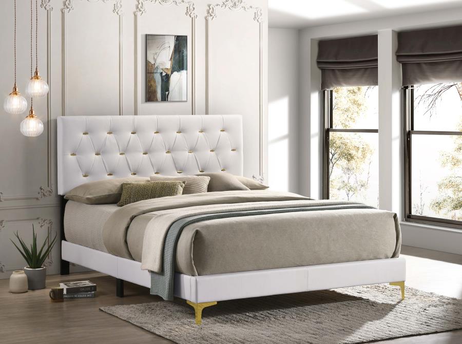 Kendall White Eastern King Bed - furniture place usa