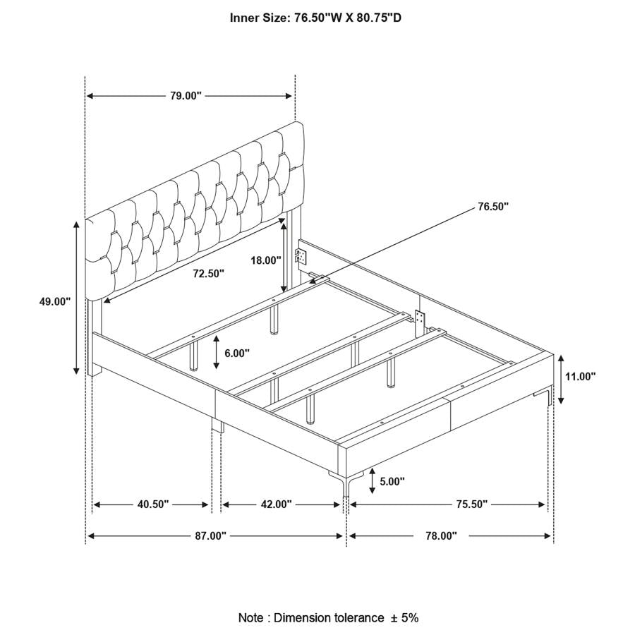 Kendall White Eastern King Bed - furniture place usa
