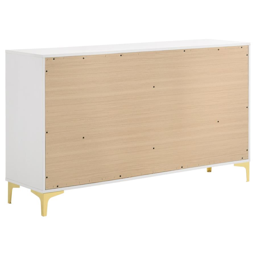 Kendall White California King Bed 4 Pc Set - furniture place usa