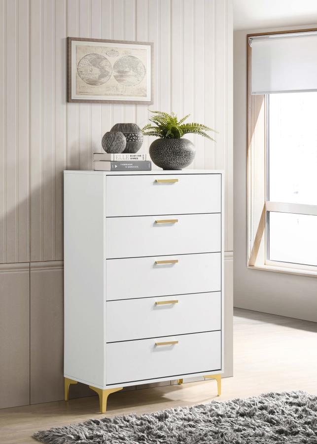 Kendall White Chest - furniture place usa