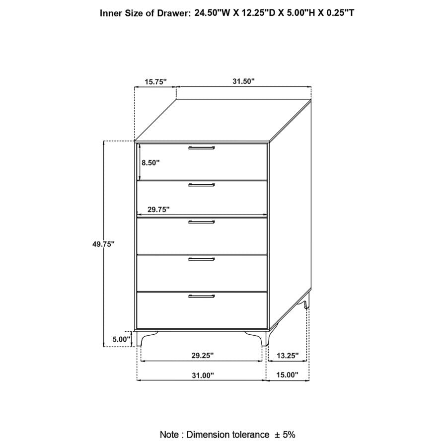 Kendall White Chest - furniture place usa
