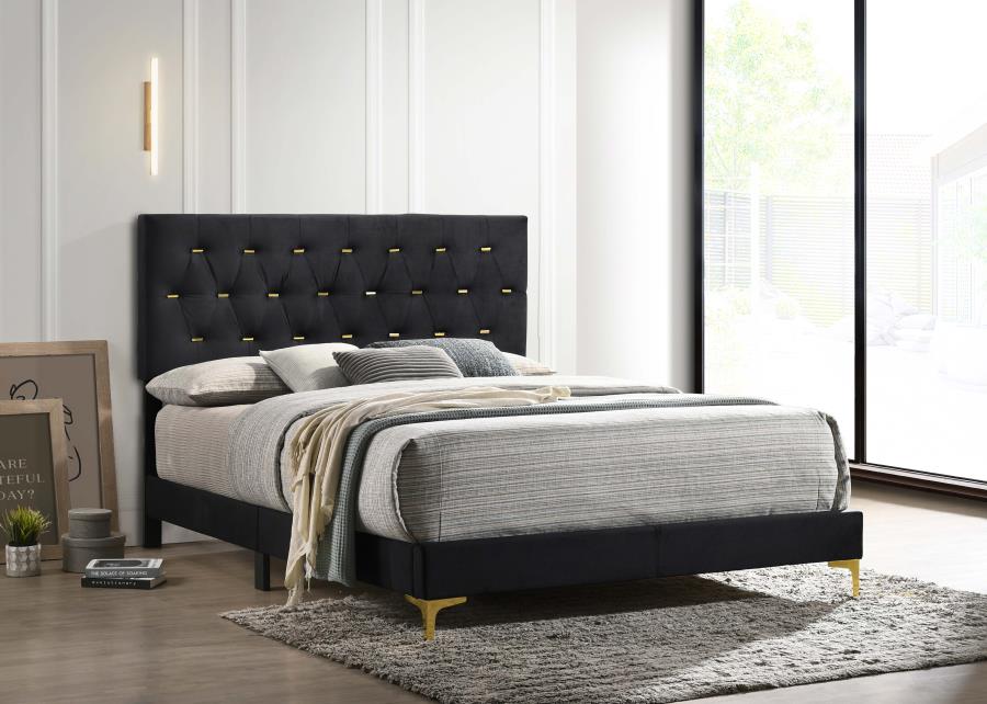 Kendall Black Eastern King Bed - furniture place usa