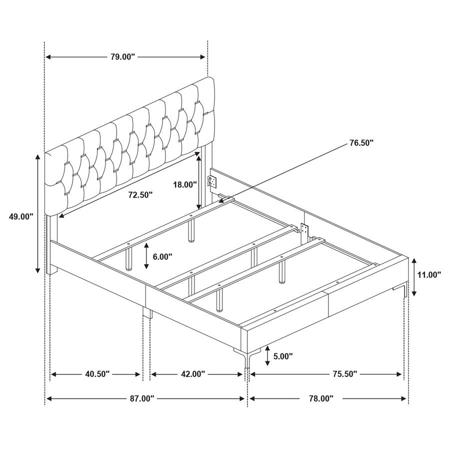 Kendall Black Eastern King Bed - furniture place usa