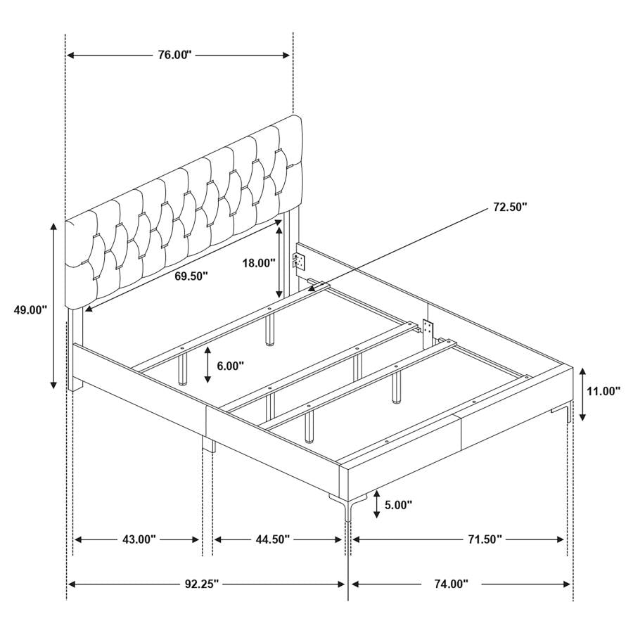 Kendall Black California King Bed - furniture place usa