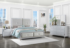 Larue Silver Queen Bed 4 Pc Set - furniture place usa